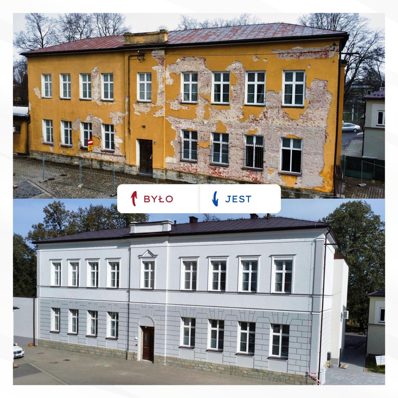 budynek przed i po remoncie