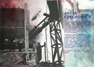 tablica na temat 50. rocznicy pożaru rafinerii