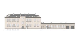 projekt elewacji budynku byłego  Zespołu Szkół Specjalnych w Czechowicach-Dziedzicach