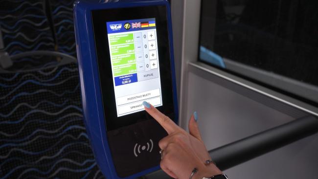 biletomat w autobusie Przedsiębiorstwa Komunikacji Miejskiej w Czechowicach-Dziedzicach