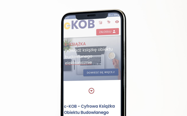 smartfon z aplikacją c-KOB